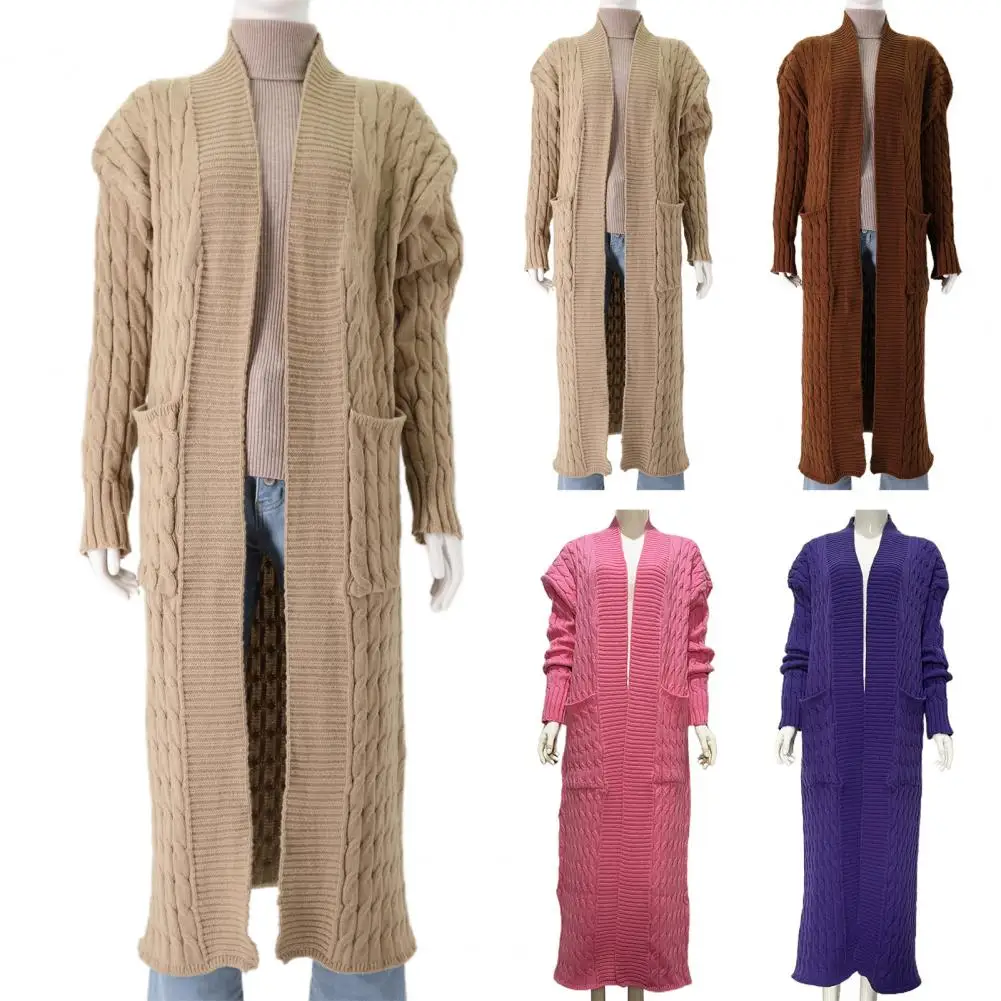 

Long Cardigan for women 2023 winter clothes Knitted long sleeve Cashmere sweater coat clotkorean style warm vintage