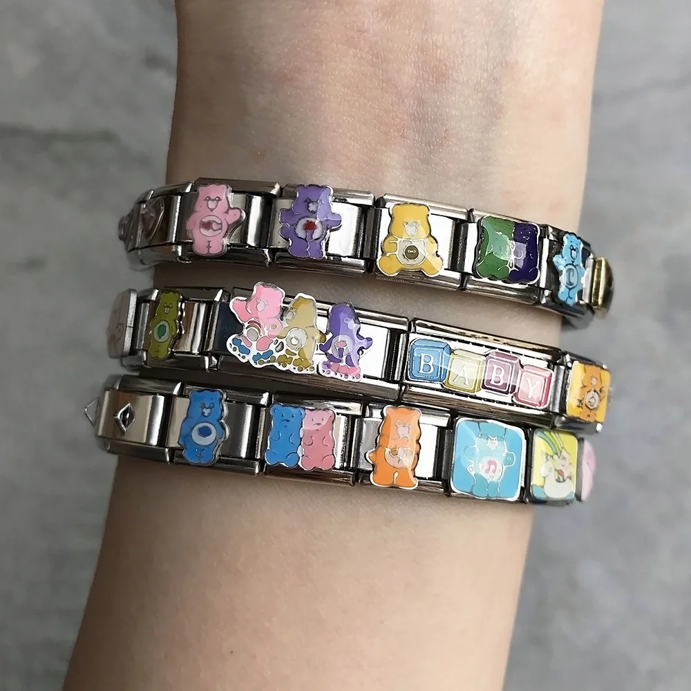 Bunte italienische Charm-Links zum Geburtstag, passend für 9 mm Edelstahl-Armbänder, Schmuck, DIY-Herstellung von Perlen, Schmuck für Damen und Herren – Detail 2