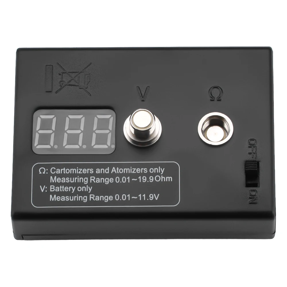 LED Digital Ohm Meter Coil Check 0.01-11.9V Voltage Measuring 0.01-19.9&Omega; High Precision Resistance Tester For EGO 510 808D M7 M8