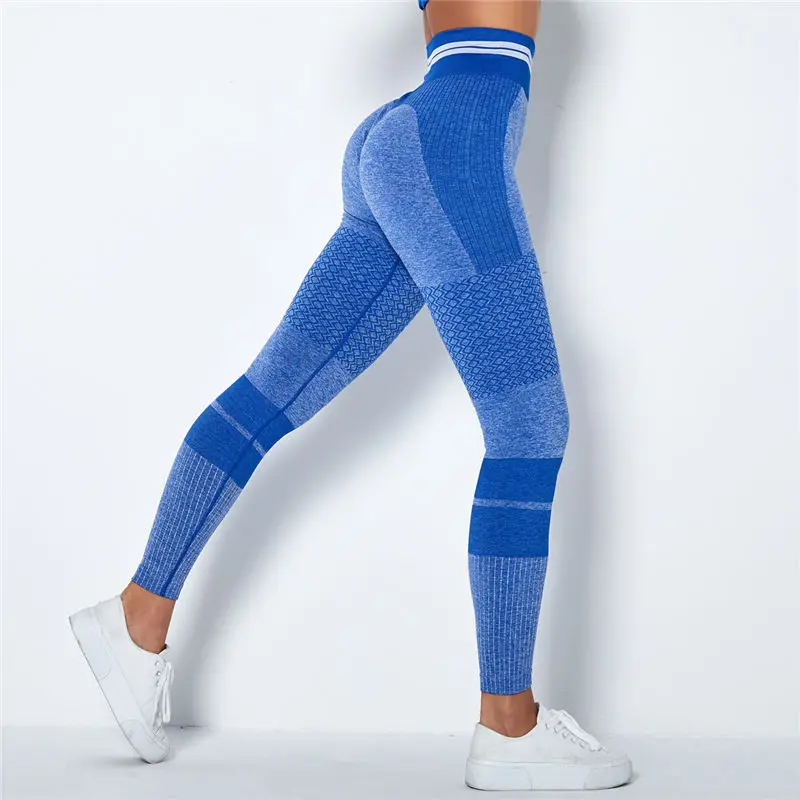

Women Outline Seamless High Waist Leggings Workout Gym Yoga Pants Knit Leggings Quick Dry Running Pants Breathable Leggings