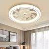 Smart Ceiling Fan Fans With Lights Remote Control Bedroom Decor Ventilator Lamp 48cm Air Invisible Blades Retractable Silent 3