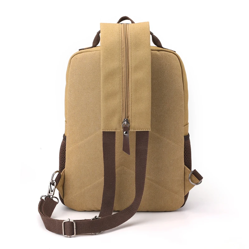 Canvas retro backpack, outdoor hiking, multifunctional, multi compartment, chest bag, side backpack