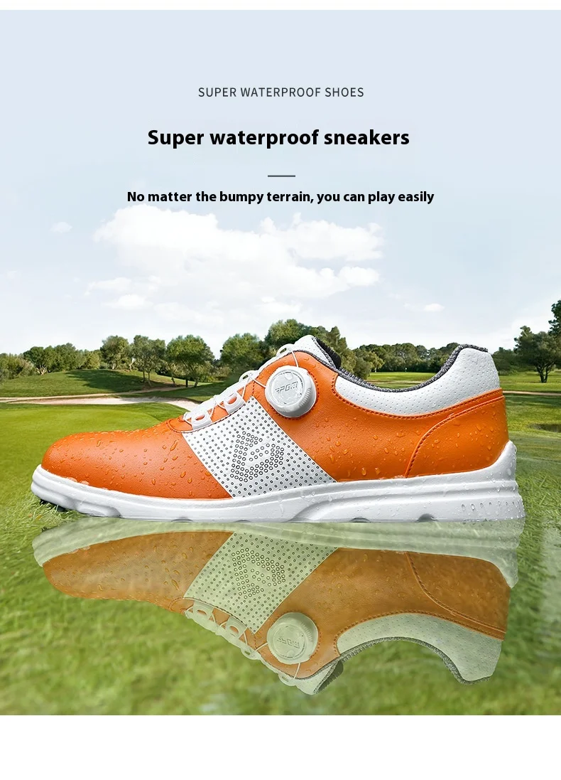 Description Picture 5 of itemPGM Golf Shoes Men's Waterproof Sports Shoes Knob Lace Patent Anti Slip Shoes Golf Men's Shoes Quick Lacing XZ303