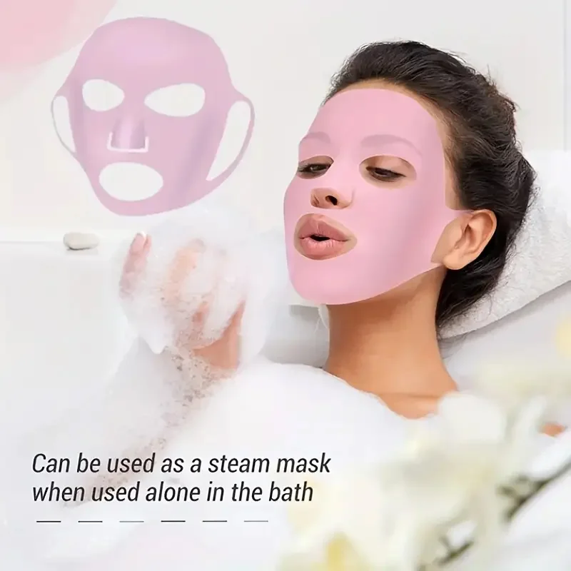 Silicone Mask For Nourishing Skin - Silicone Mask Cover Reusable, 3D Anti-Evaporation Face Sheet Mask Protective Case 3