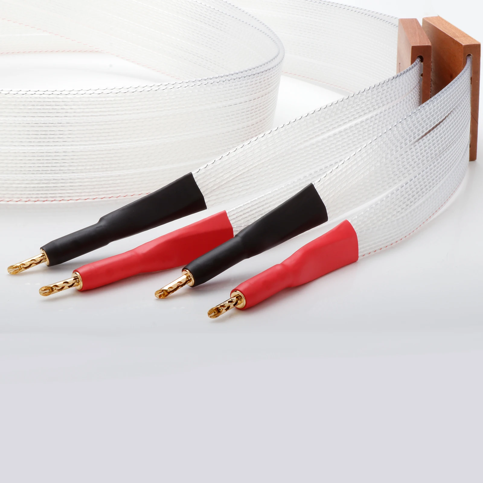 Pair Nordost Valhalla 2 Reference Flat horn Speaker Cable OCC Silver Plated 28core Loudspeaker Banana Plug Audiophile Amplifier