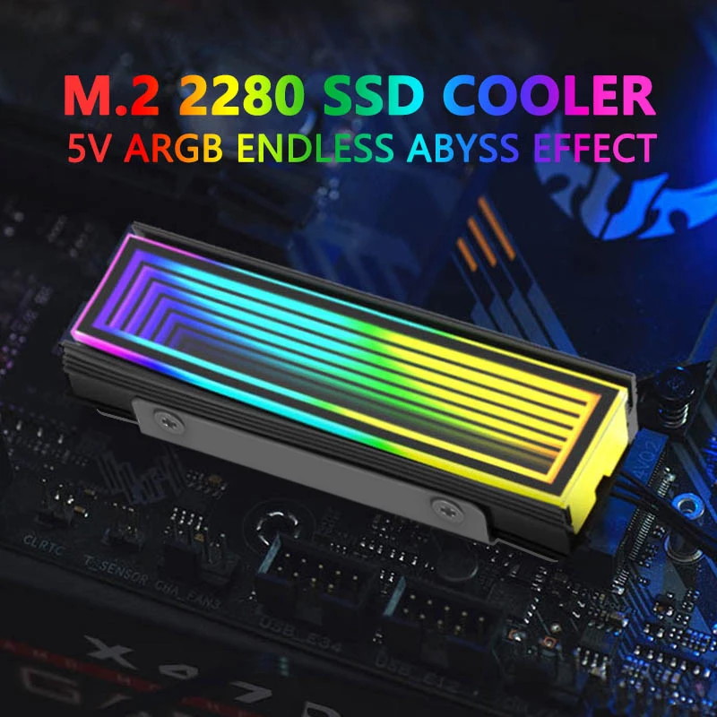 5V ARGB Sync Computer 2280 SSD M2 Radiator PC RGB M.2 Nvme Cooler Heatsink Endless Abyss Effect