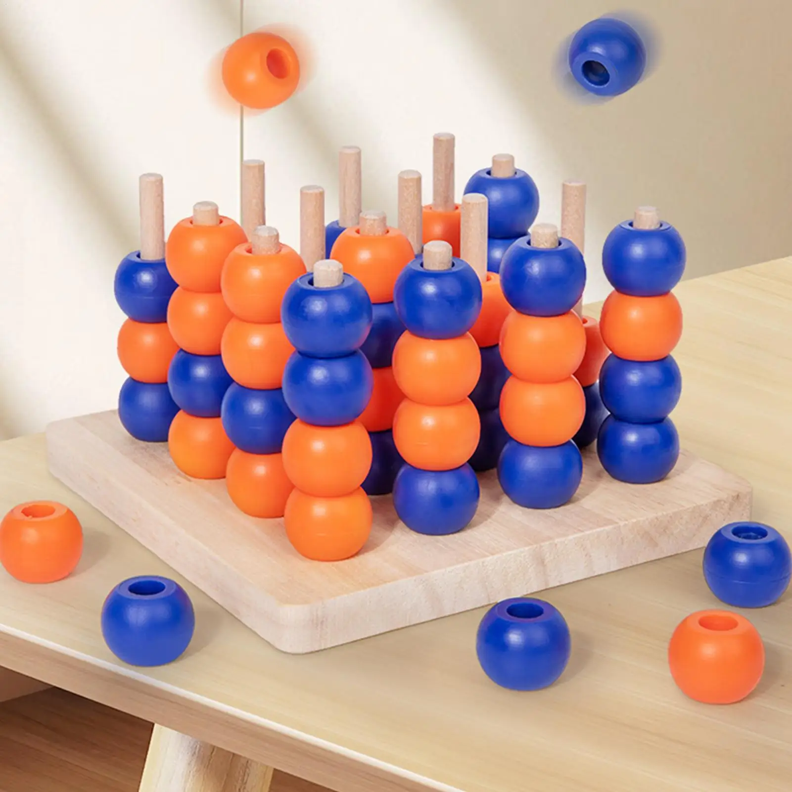 4 In A Row Board Game 3D Four In A Row Wooden Strategy Game Educational Chess Puzzle Brain Teaser Toys For Holiday Party