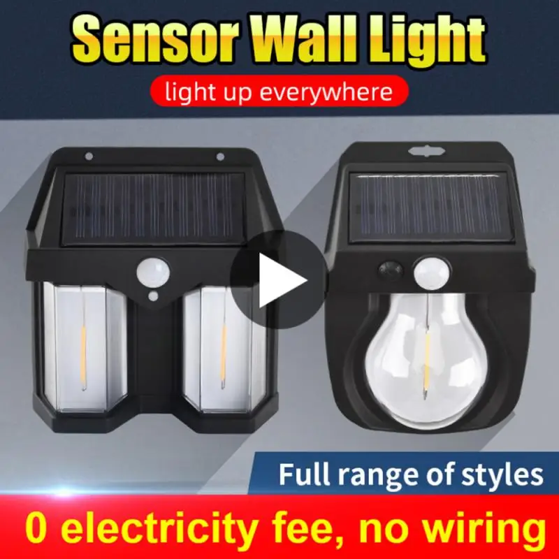 

New Outdoor Solar LED Tungsten Wire Wall Light Garden Induction Lamp Garden Villa Night Light Lighting Waterproof