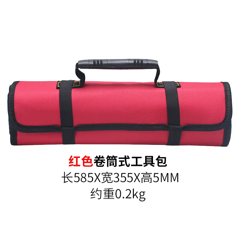 electrician tool bag Roll-type tool bag Electrician bag storage bag multi-function roll Thickened wear-resistant computer repair canvas bag trolley tool box Tool Storage Items
