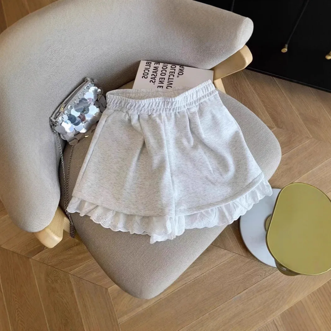 Women Summer Lace Patchwork Sport Shorts