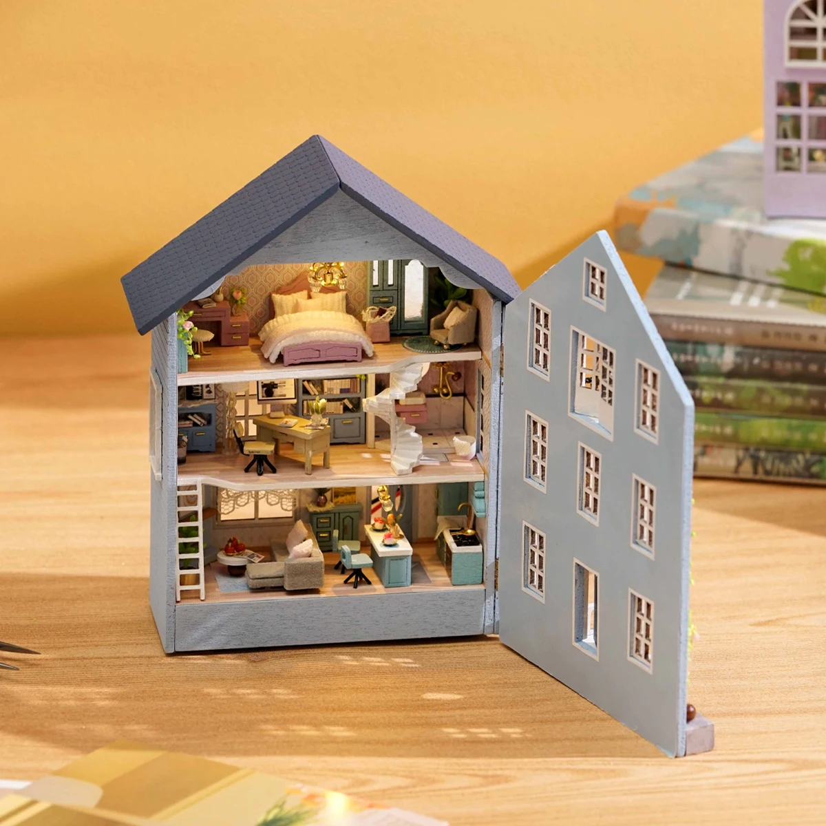 DIY Miniature Wooden Dollhouse Kit - 3D Puzzle Craft Set for Adults, Home Decor & Gift Idea
