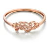Fashion Rhinestone CZ Heart Flower Metal Bangle Bracelet for Women Accessories Woman Rose Gold Plated Bangles Party Jewelry Gift 1