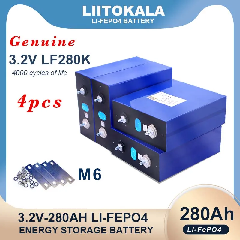

4pcs Genuine 3.2V 280Ah LiFePO4 battery DIY 12V 24v for Electric car RV Campers Golf Cart Off-Road Solar Wind Class A TAX FREE