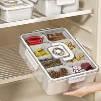 Divided Veggie Tray with Lids for Party Stackable Snack Trays Fridge Appetizer Charcuterie Relish Platter Food Storage Container 2