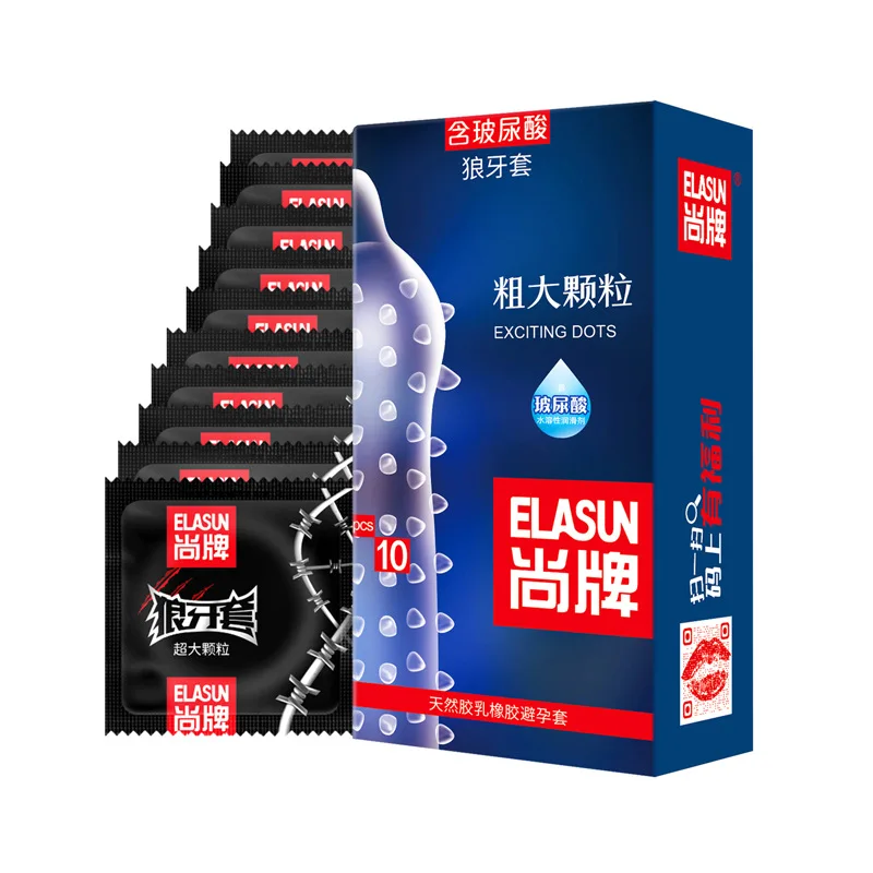 10pcs Dotted Condoms Super Ultra Thin Intimate Condone Hyaluronic Acid Natural Rubber Latex G-spot Spike Particle Penis Sleeve