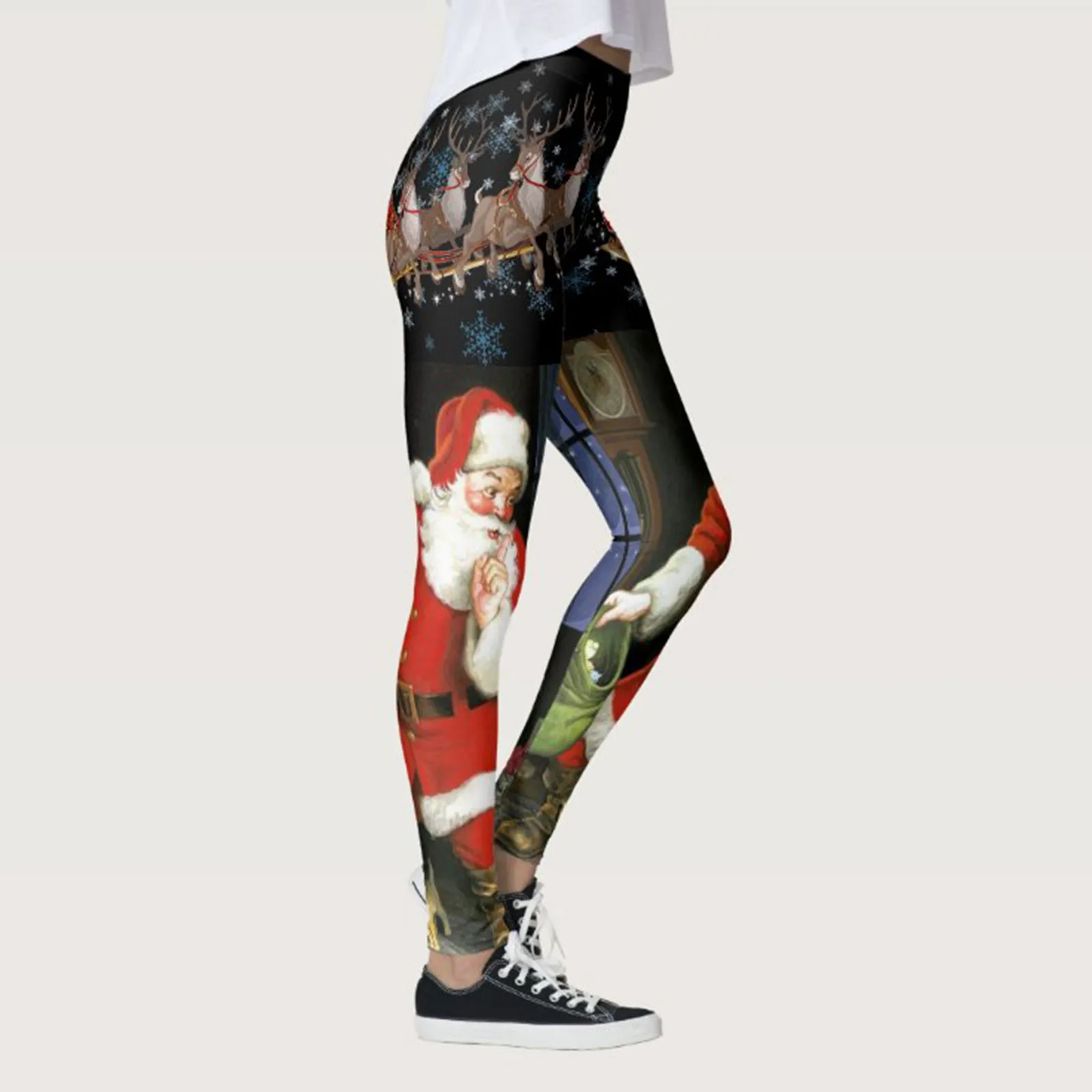 Рождественские костюмы с принтом, леггинсы, женские узкие брюки с высокой талией в стиле Харадзюку, Осень-зима, Y2k, шикарные стильные спортивные Леггинсы для спортзала, колготки