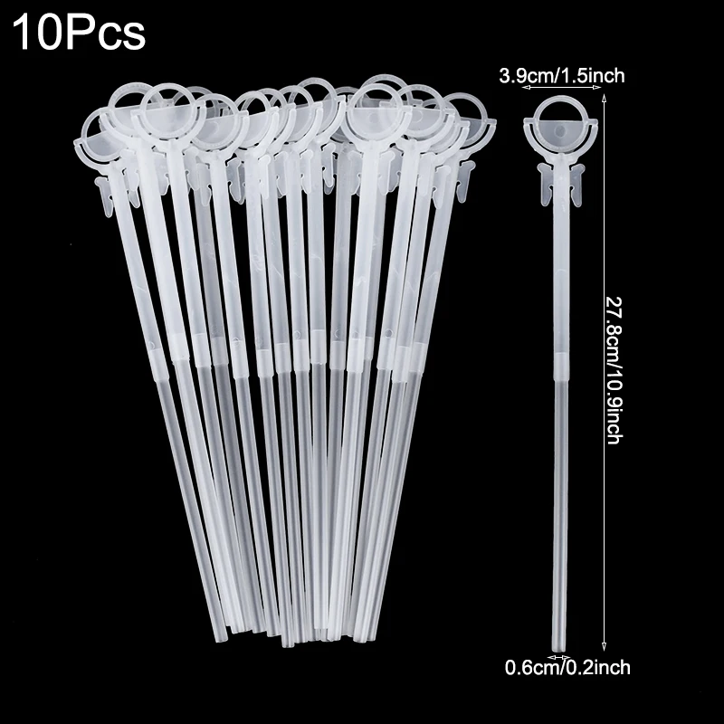 10pcs Mini Foil Balloons Holder Stick PVC Balloon Rods With Cup Wedding Kids Birthday Party Bobo Ballon Accessories Baby Shower