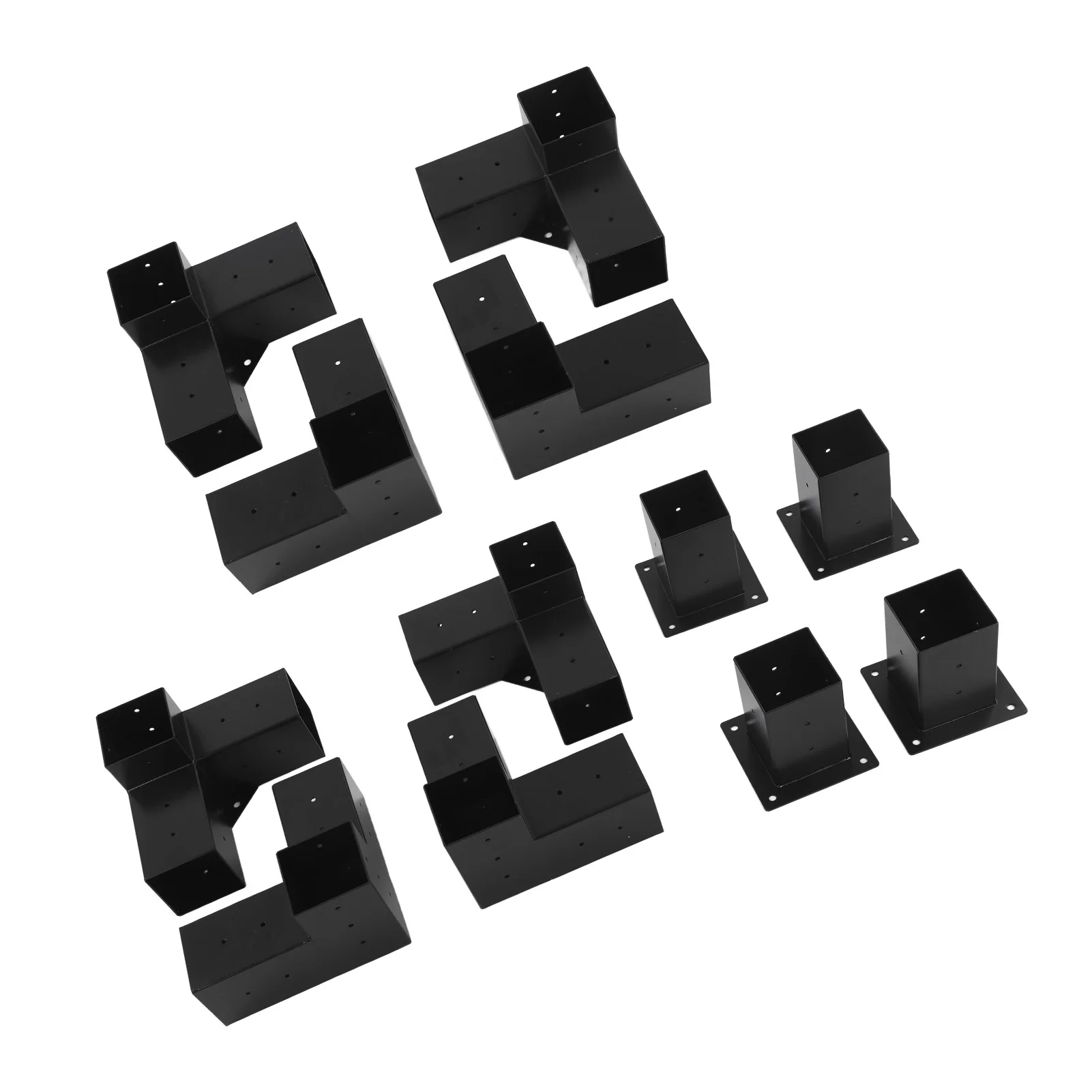 Pergola Bracket Steel DIY Elevated Wood Stand Hardware Kit for Outdoor Woodworking
