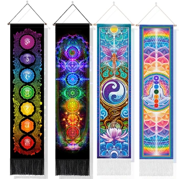 Arazzo con sette chakra, appeso a parete con chakra mandala hippie, arazzi per meditazione yoga per l'arredamento della stanza spirituale, 12,8 x 51,2 pollici 1
