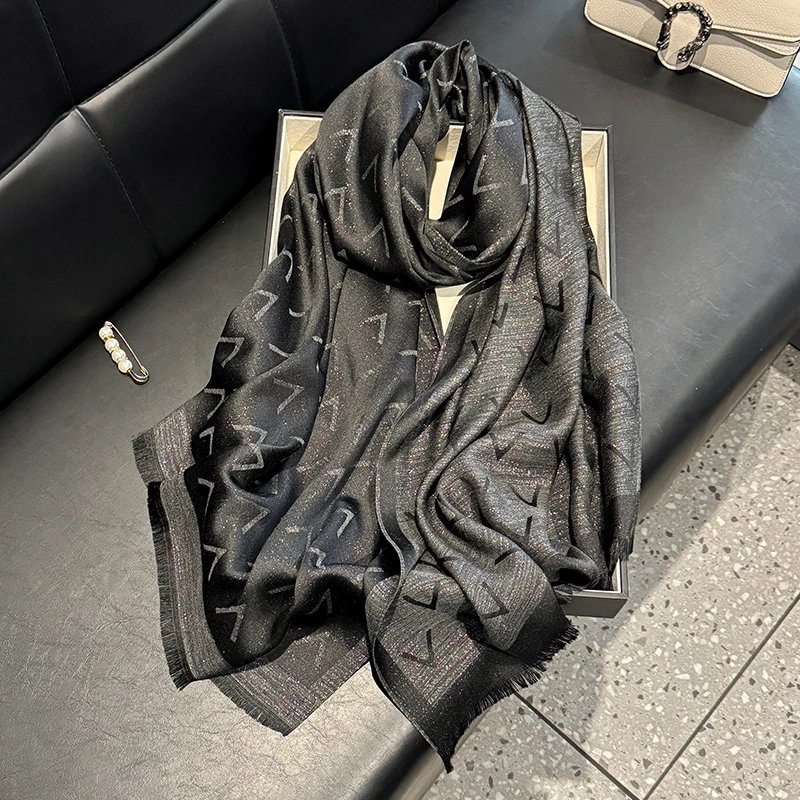 Elegant Ladies Print Hijab Tencel cotton long scarf With Four Seasons Sun Protection Silk Scarf Decoration Shawl Wrap Headscarf