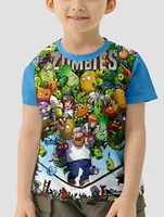 3D Print HOT Game Plants vs. Zombies Baby Clothing 5 to 14 Years Male Outdoor Clothes for Children Boy Girl Child T-Shirt Top 1