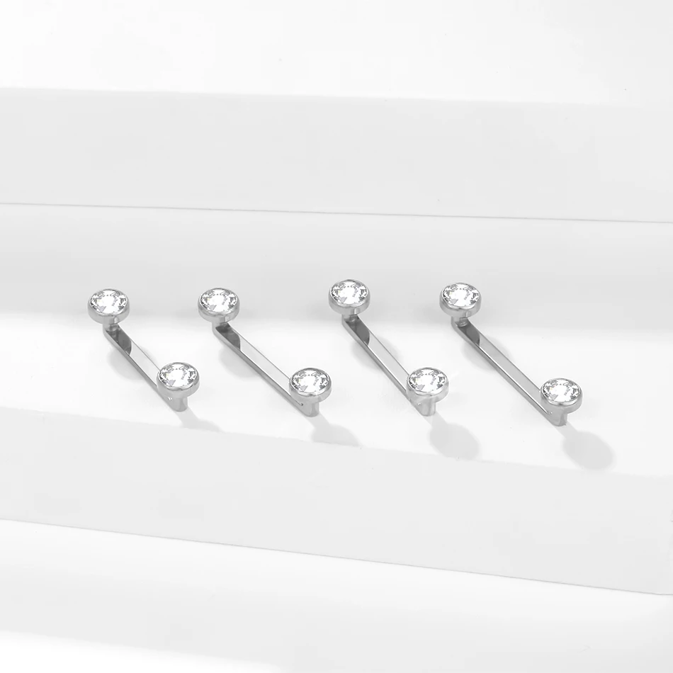 1PC G23 titanium surface body jewelry micro dermal piercings CZ crystal
