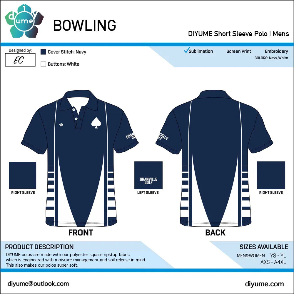 Newest Bowling Polo Shirt Short Sleeve For Men Women Youth Two Button Fashion Retro Sublimation Print Light Comfortable T-shirt