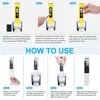 TDS Meter Digital Water Tester High Accuracy Digital 0-14 PH Meter Tester 0-9990ppm TDS&EC LCD Water Purity PPM Aquarium Filter 4