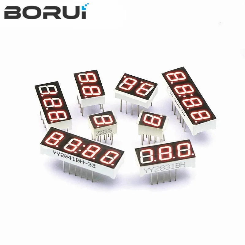 5 Pezzi Display A Led Cifre Tubo 7 Segmenti 0.28 Pollici Rosso 1 Bit 2 Bit 3 Bit 4 Bit Anodo Catodico Comune Led 7 Segmenti