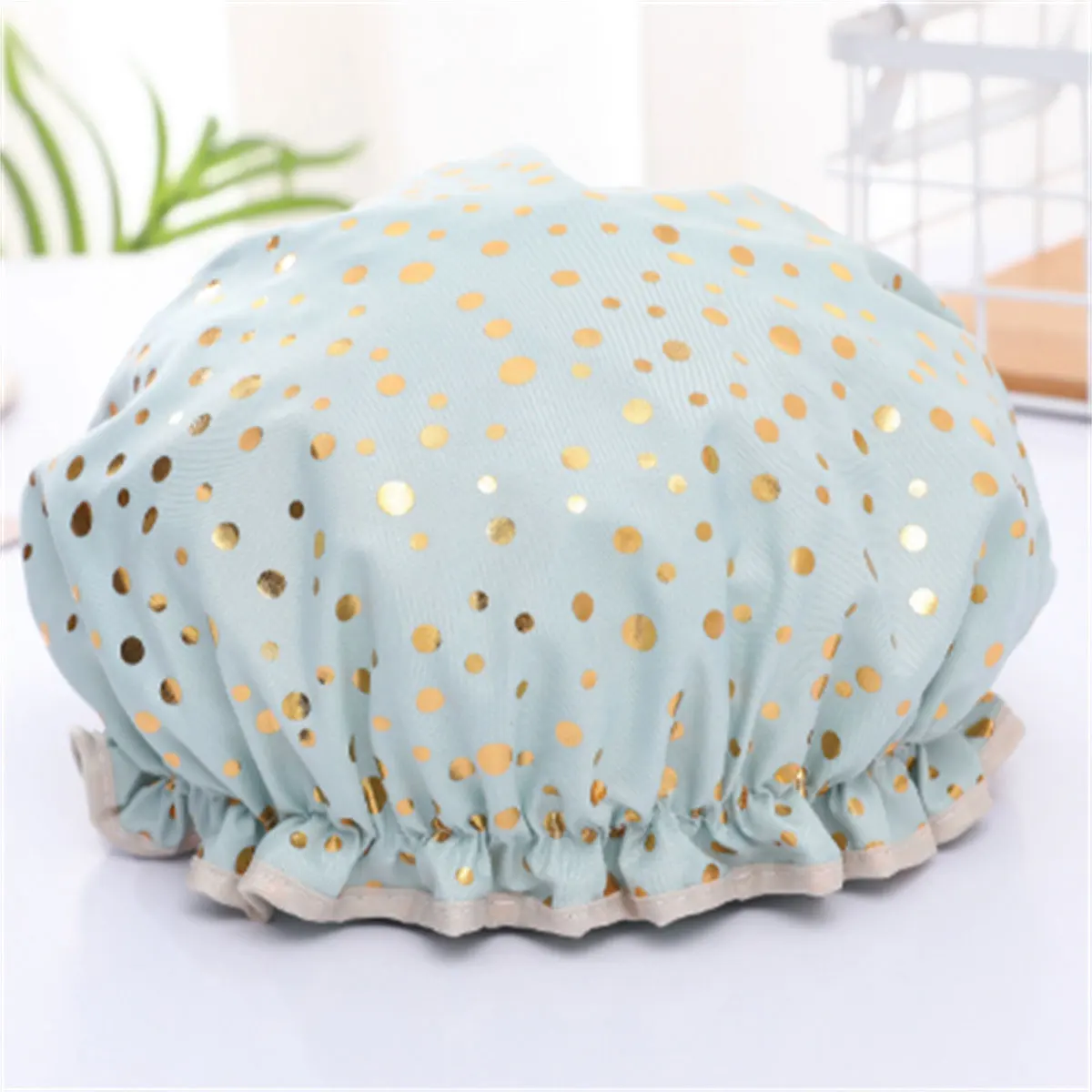 Ladies Hair Cap Hat Supplies Bathroom Double Layer Shower Waterproof Thick Cover Accessories 1pcs disposable shower cap waterproof shower cap shower cap disposable hair cap