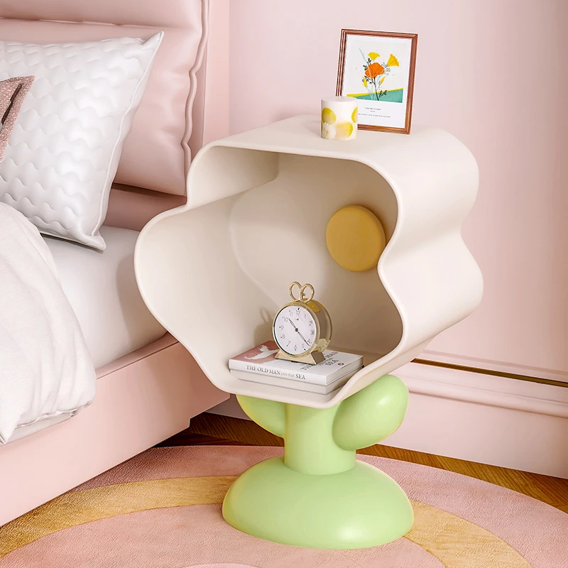 Creative Flower Shaped Storage Side Table, Bedroom Bedside Table