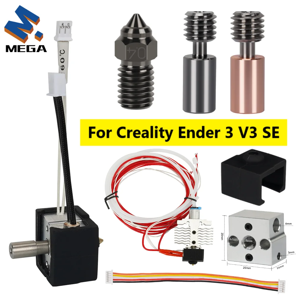 Hotend Kit For Ender 3 V3 SE Titanium Alloy Throat Bimetal Heatbreak 24V 40W J-head Print Head For Ender-3 V3 SE 3D Printer Part