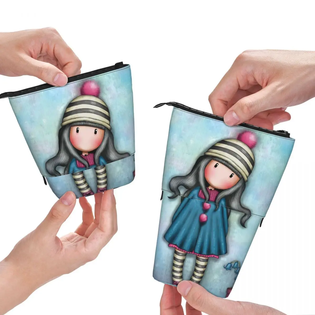 Gorjuss Gymnastics Design Pen Box Student School Zipper Pen Bag Child Stationery Bag Pencase Vertical Retractable Pencil Case 3