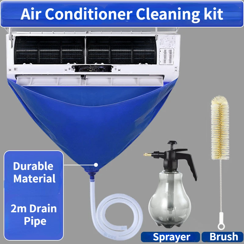 Air Conditioner Cleaning Bag With Water Pipe Ac Cleaning Cover Waterproof Dust Protection Air