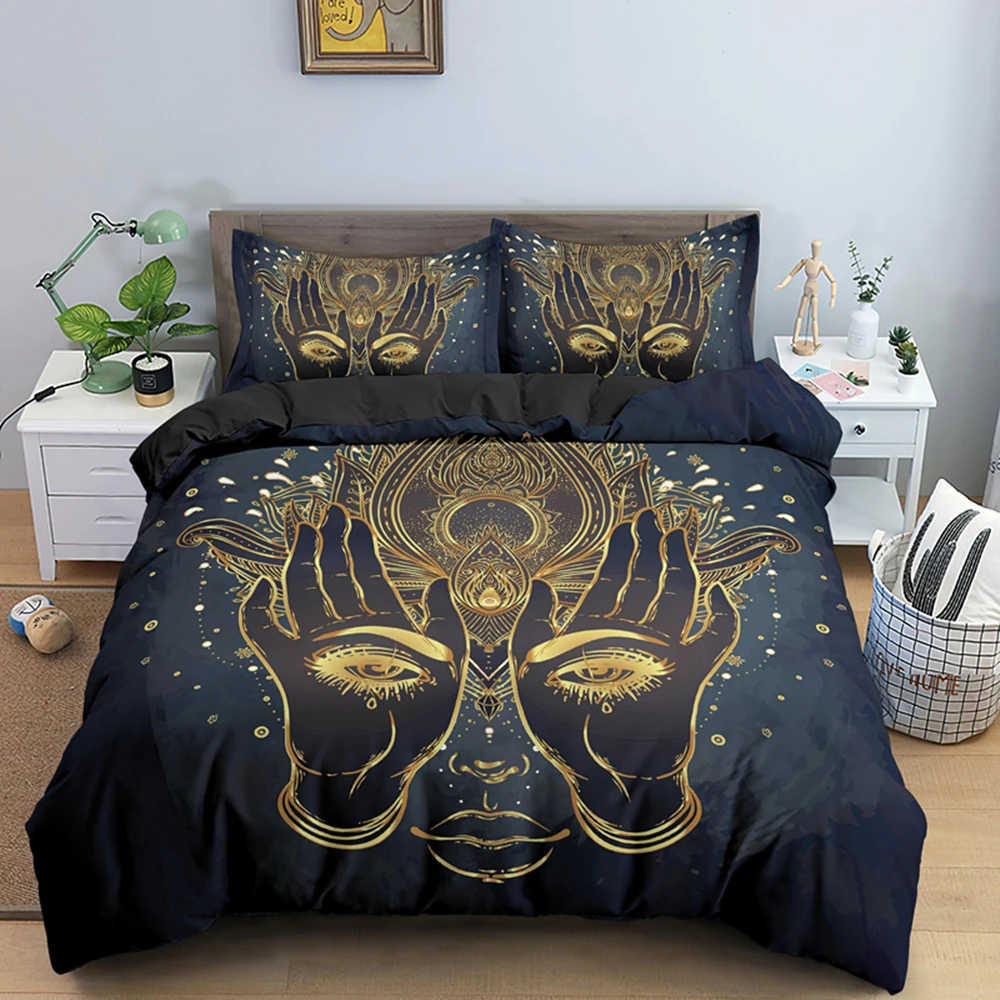 

Purple Bedding Set Linens Duvet Cover Bed Quilt Pillow Case 3D Comforter Lotus Dreamcatcher Double Full King Queen Twin Single