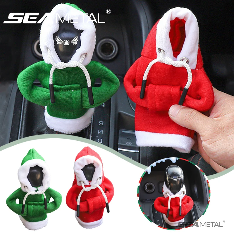 Christmas Car Shift Lever Cover Protector Red Green