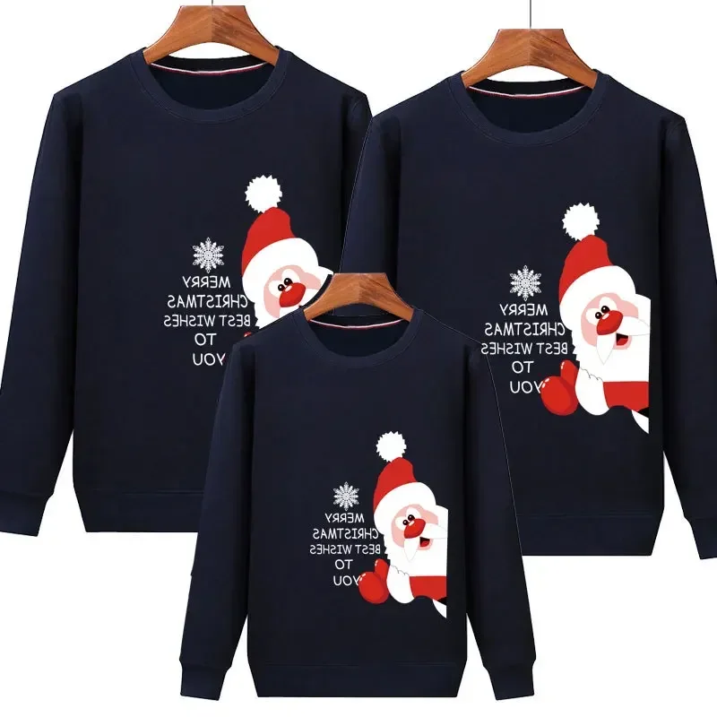 thumbnail image 1 of 2024 Nuevo invierno Mujeres Hombres Niños Niñas Conjuntos a juego Sudaderas con capucha Estampado de dibujos animados Sudadera navideña Jersey Tops Aspecto familiar navideño, 1 of 5