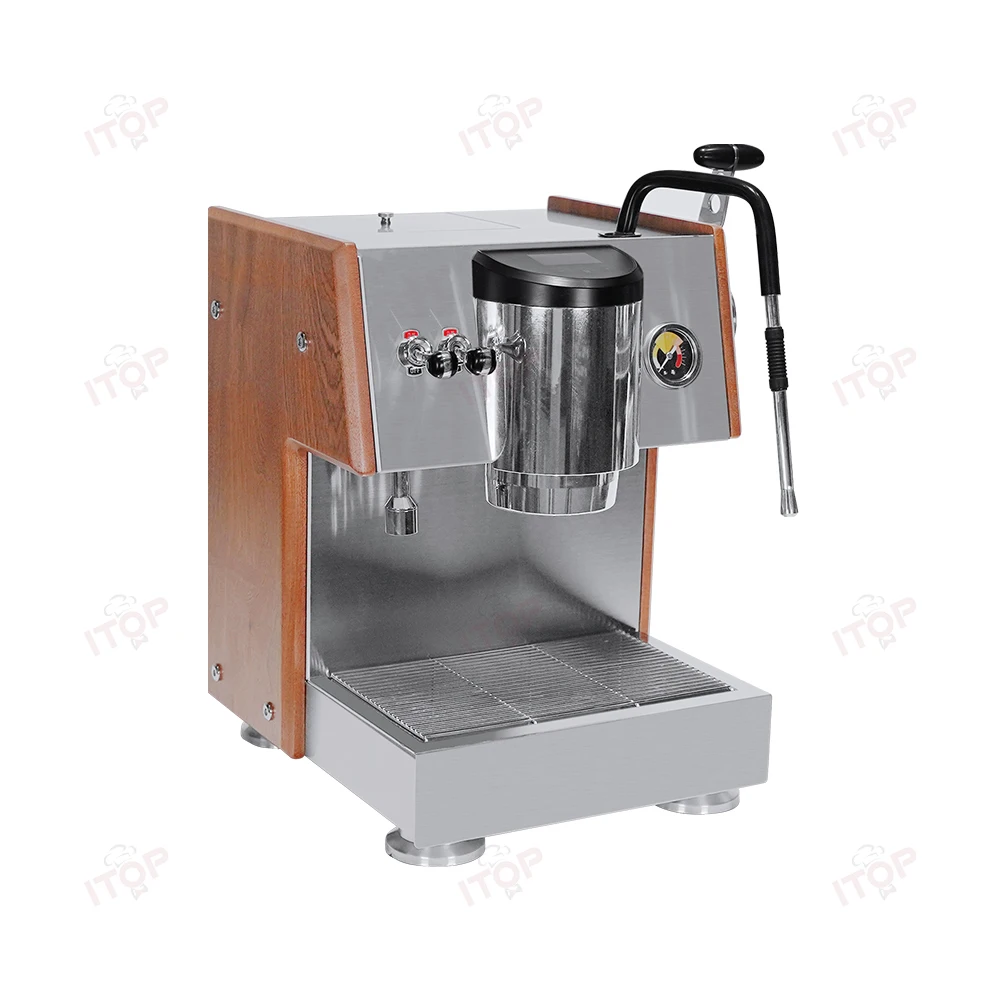 ITOP Coffee Machine Espresso Coffee Maker Simultaneous Extraction & Steam OPV PID Adjust 58mm Portafilter 3 Holes Steam Outlet coffee filter tamper holder accessories 3 holes tamping stand cafe maker base walnut wood 51 58mm portafilter