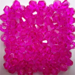 Elegant Black and Silver Bicone Crystal Glass Beads - 100pcs Set (Rose)