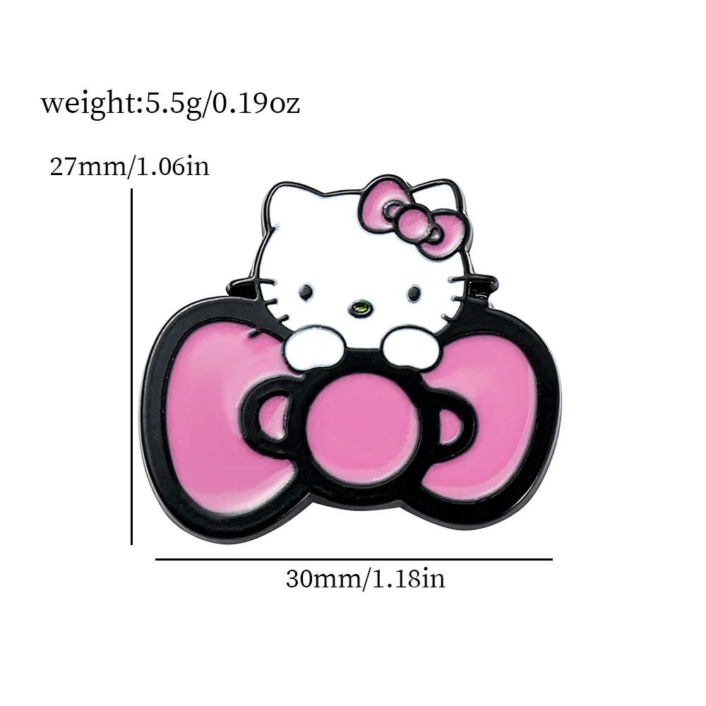 Cartoon Animal Brooch 5 Pcs Cartoon Animal Brooch Cute Hello Kitty Enamel Pin Backpack Clothing Hat Jewelry Metal Badge Accessories Gift for Friend