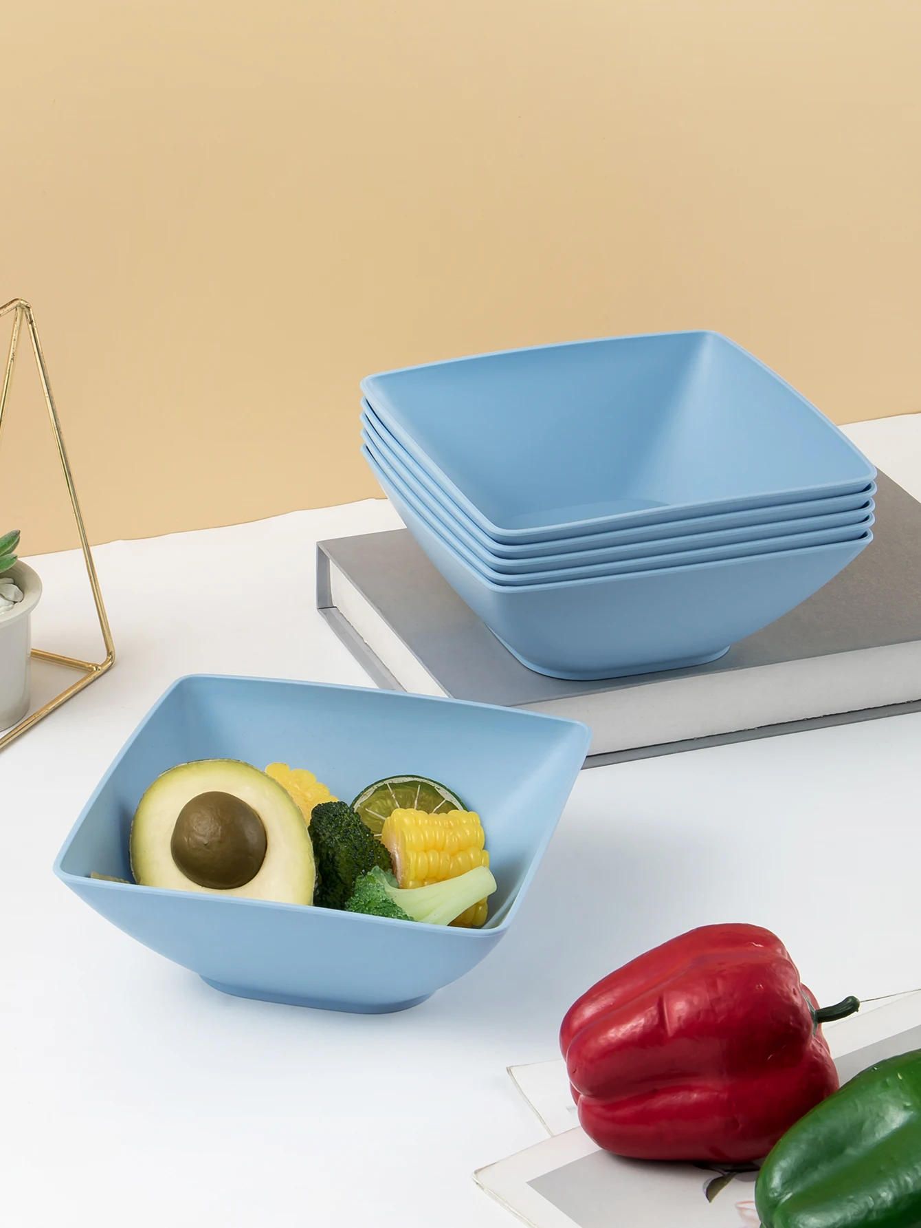 reusable Large size plastic square bowl 2