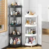 3/4/5 Tier Storage Shelf Rolling Cart Movable Bathroom Corner Triangle Shelfs Bathroom Corner Cabinet Shelf Rolling Storage Cart 1
