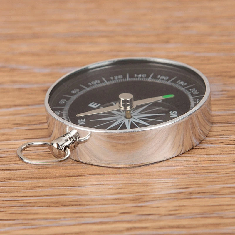 Description Picture 4 of item1Pc Compass Keychain Pendant Aluminum Alloy Metal Material Portable Gift Mini Pocket Outdoor Adventure Travel Compass Tools