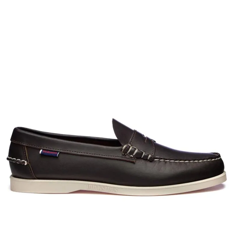 

Men Authentic Sebago Docksides Shoes - Premium Leather Moc Toe Lace Up Boat Shoes E15
