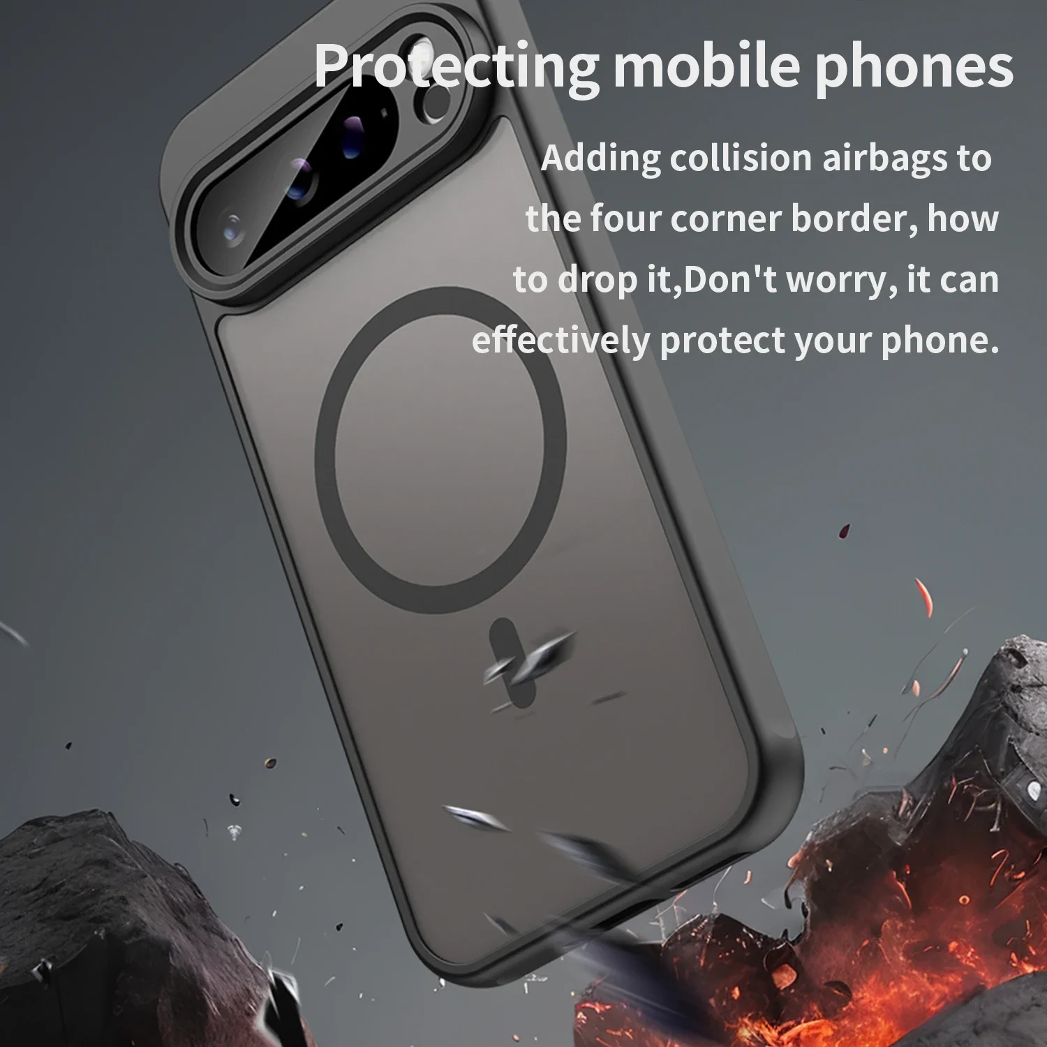 Slim Matte Clear Magnetic Case with MagSafe Compatibility - Wireless Charging Armor Back Cover