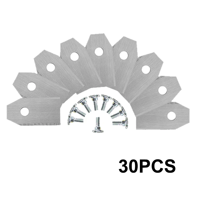 

Lawn Mower Replacement Blade 30 Pcs Stainless Steel Silver for Gold Titanium Electroplating For Husqvama/WORX LANDROID 2021