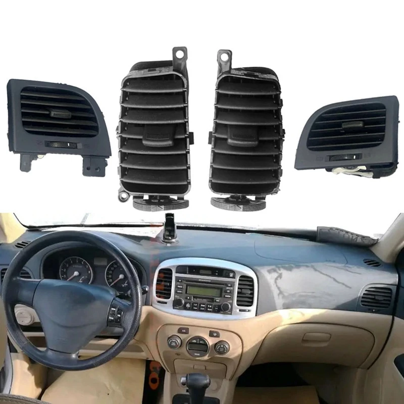 

2Pcs Left+Right Front Central Dashboard Air Vent Outlet Grill Panel For Hyundai Accent Hatchback 2006-2011 974101E000 Parts
