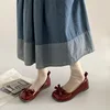 Retro Bowknot Patent Leather Women's Ballet Flats Shoes Autumn Slip on Flat Shoes Round Toe Flat Loafer Female Mary Jane Shoes 4