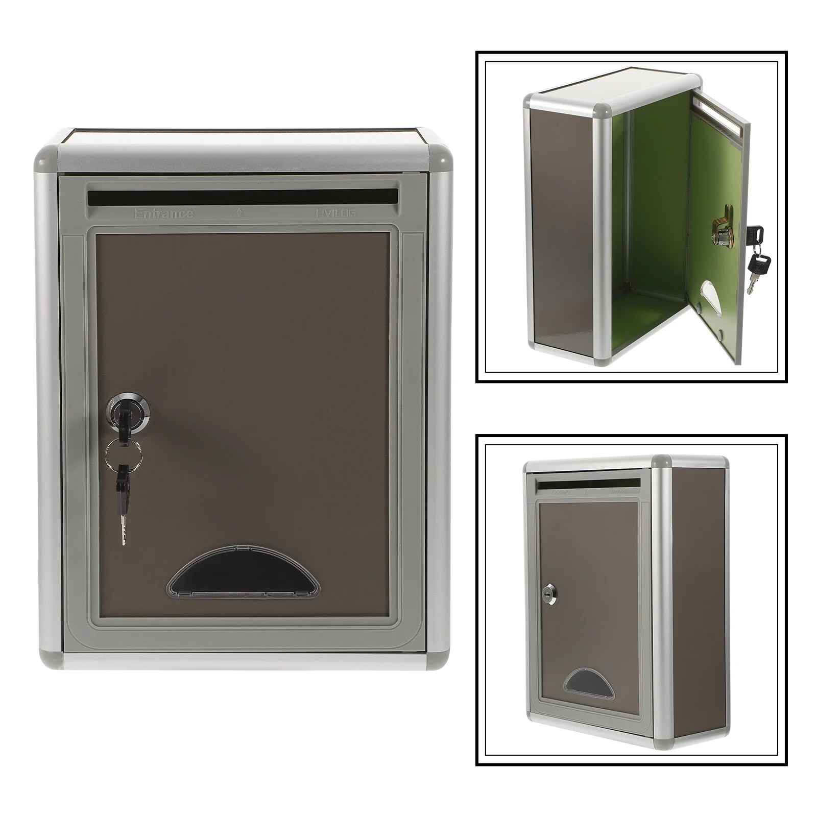 Wall Mounted Mailbox Outdoor Mailbox Aluminium Alloy Mailbox Security Lock Post Small Office