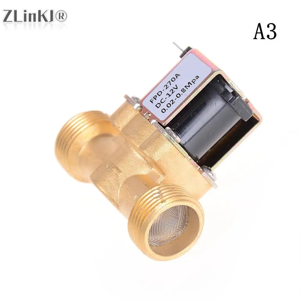 1Pcs Brass Electric Solenoid Valve Water Normally Closed Air Inlet 3/4